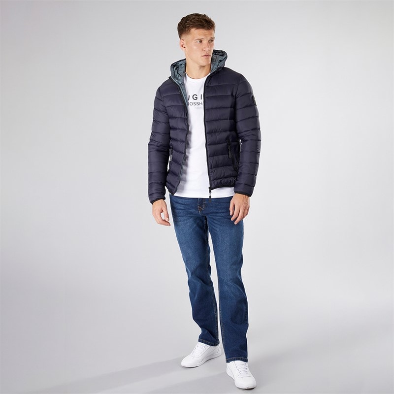 Crosshatch Mens Gattering Puffer Jacket Midnight - Image 4