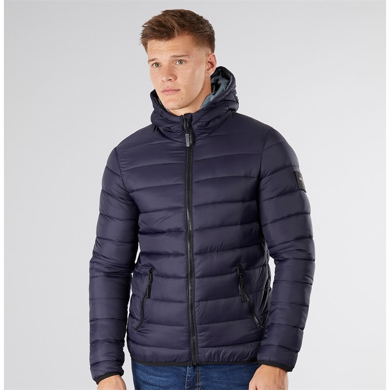 Crosshatch Mens Gattering Puffer Jacket Midnight - Image 5
