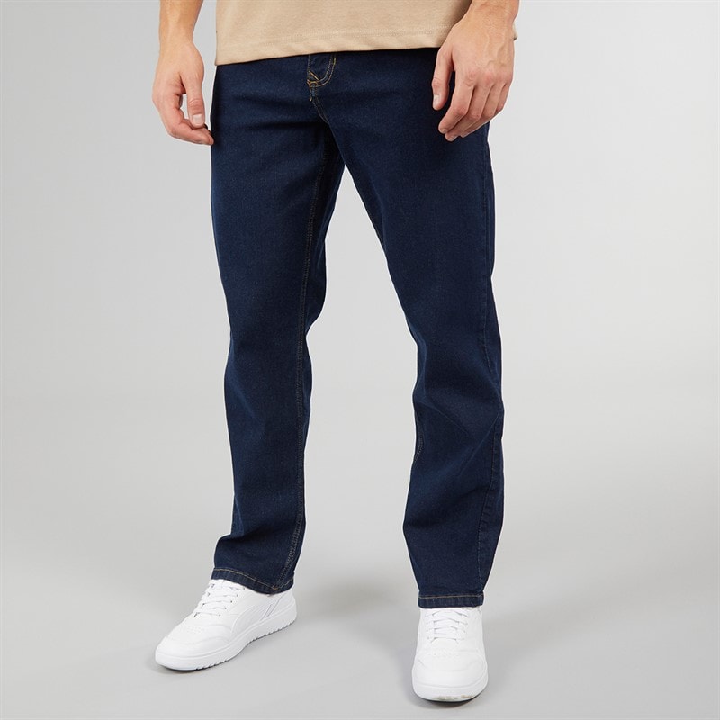 Crosshatch Mens Detendu Relaxed Fit Jeans Raw