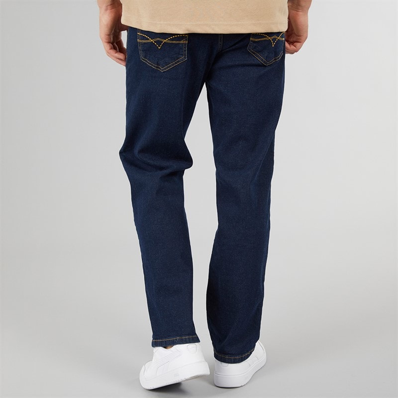 Crosshatch Mens Detendu Relaxed Fit Jeans Raw - Image 2