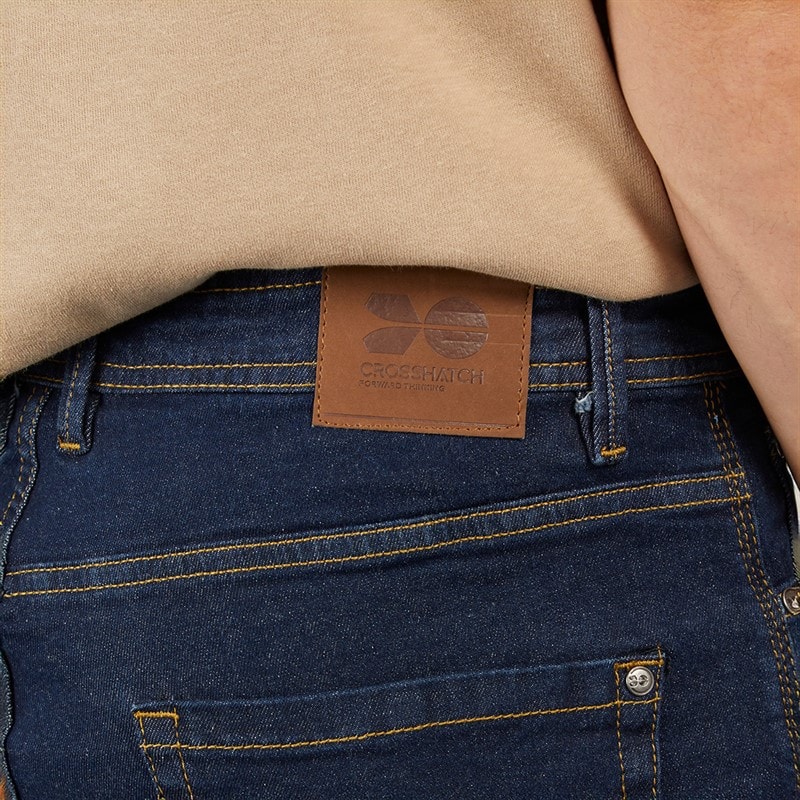 Crosshatch Mens Detendu Relaxed Fit Jeans Raw - Image 3