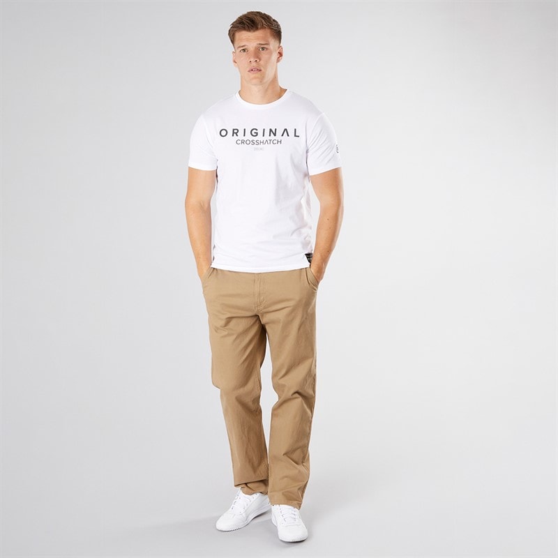 Crosshatch Mens Chalford Baggy Chinos Biscuit - Image 3
