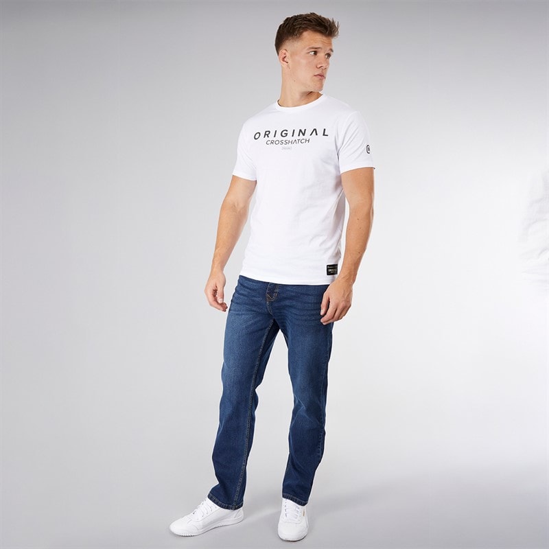Crosshatch Mens Detendu Relaxed Fit Jeans Dark Wash - Image 4