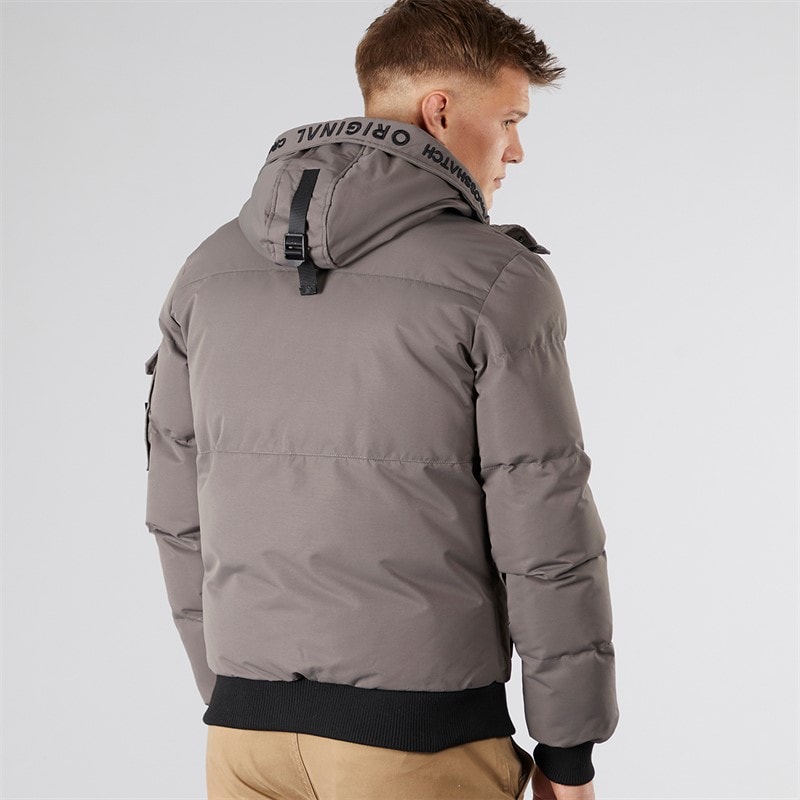 Crosshatch Mens Milwaka Fur Lined Hooded Jacket Charcoal - Image 2