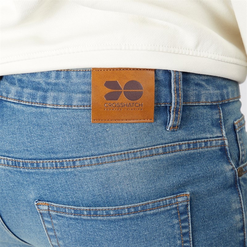 Crosshatch Mens Draker Straight Jeans Light Wash - Image 3