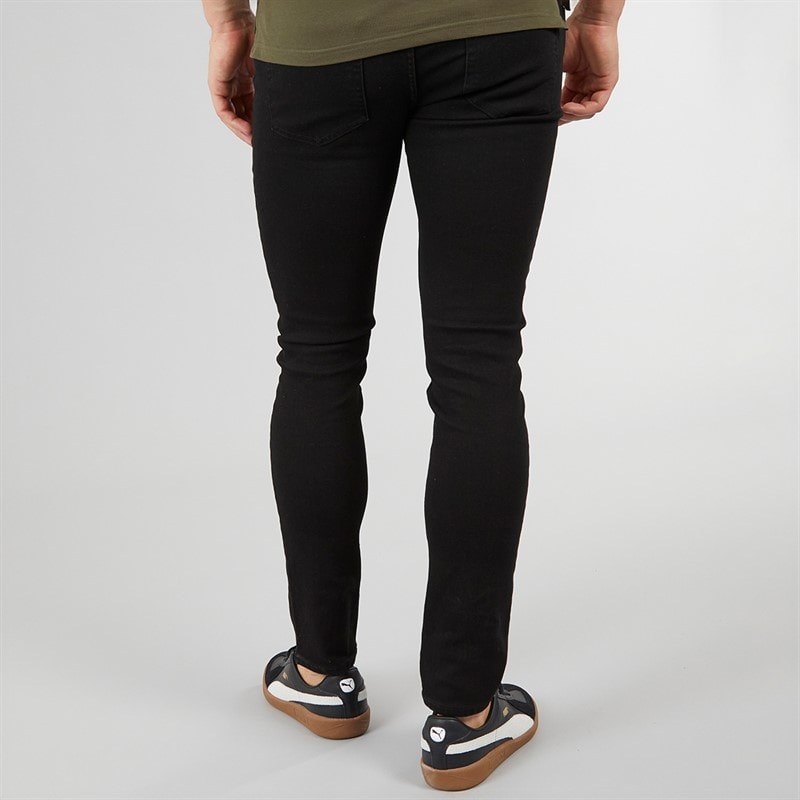 Crosshatch Mens Durtan Slim Fit Jeans Black Wash - Image 2