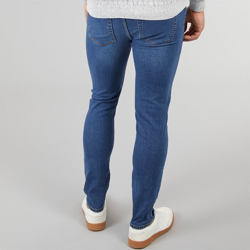 Crosshatch Mens Durtan Slim Fit Jeans Mid Wash - Image 2