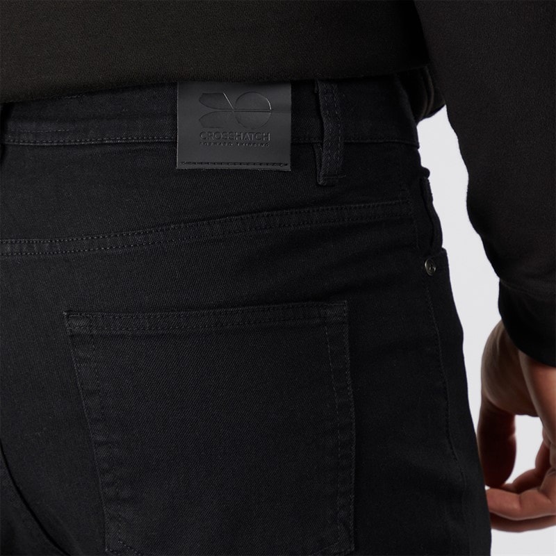 Crosshatch Mens Dalesman Relaxed Fit Jeans Black Wash - Image 3