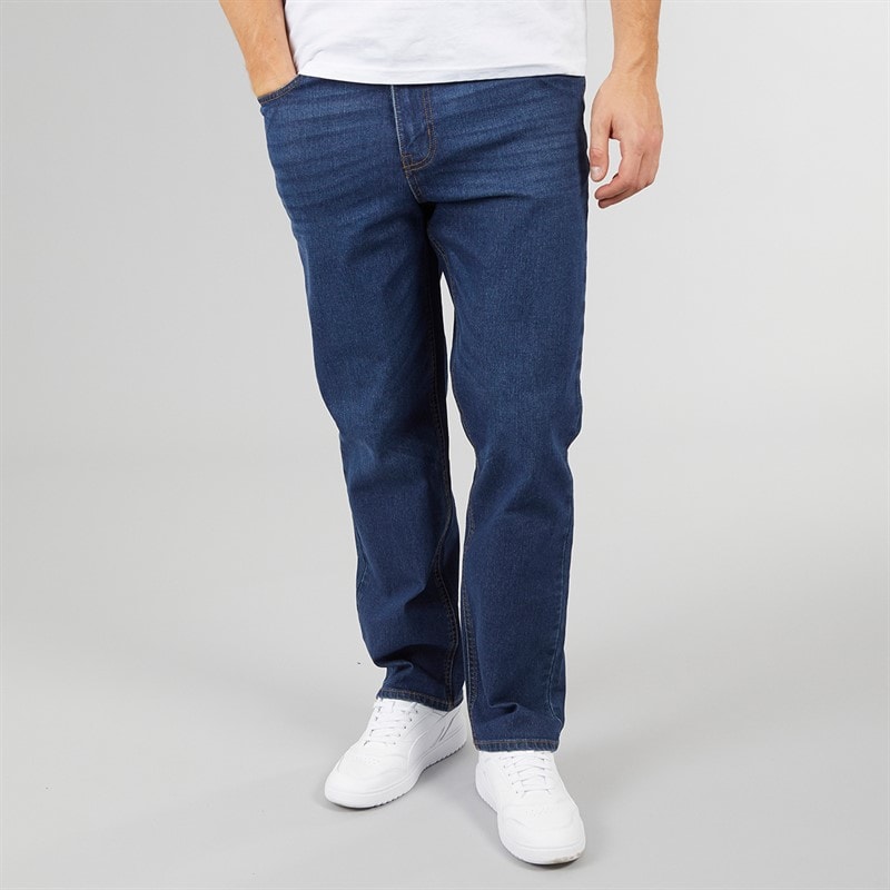Crosshatch Mens Dalesman Relaxed Fit Jeans Dark Wash