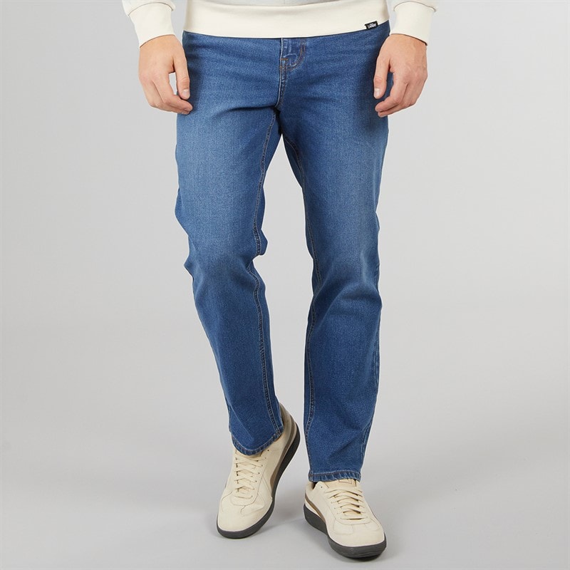 Crosshatch Mens Dalesman Relaxed Fit Jeans Mid Wash - Image 1