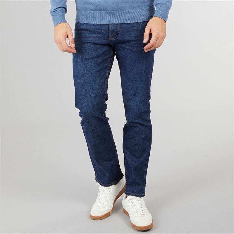 Crosshatch Mens Draker Straight Jeans Dark Wash
