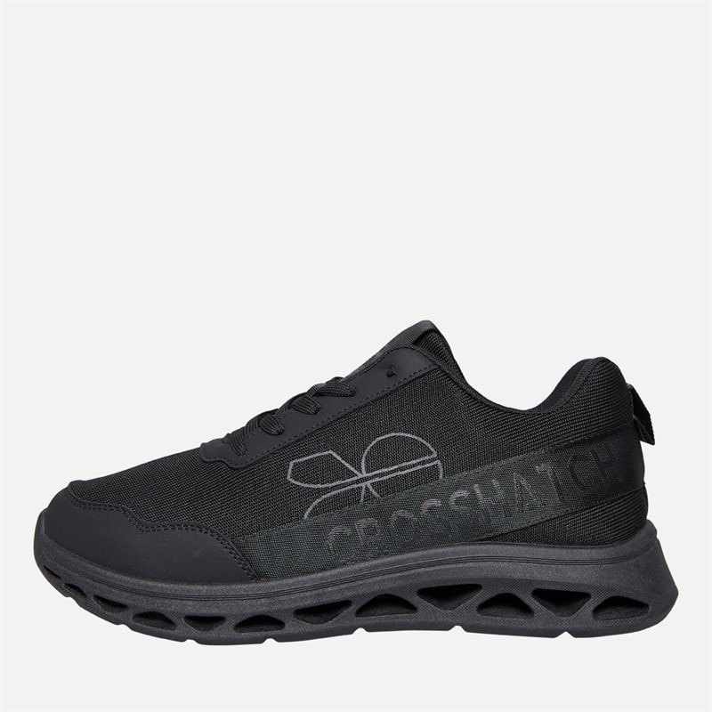 Crosshatch Mens Jesmond Trainers Black Mono - Image 1