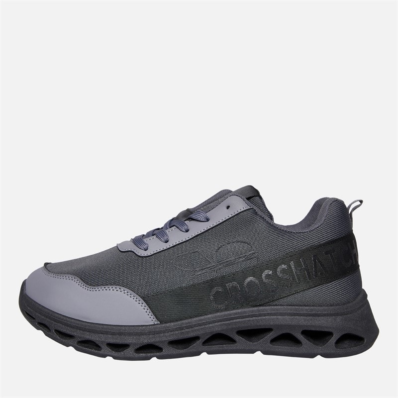 Crosshatch Mens Jesmond Trainers Grey/Black - Image 1
