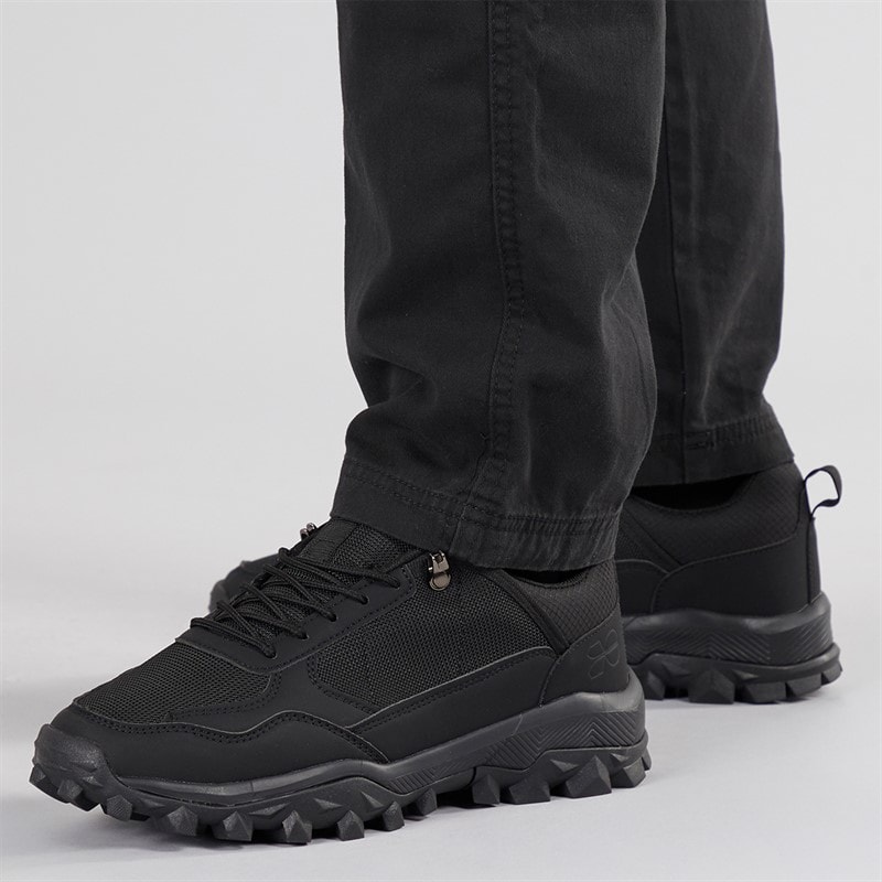 Crosshatch Mens Heymare Trainers Black Mono