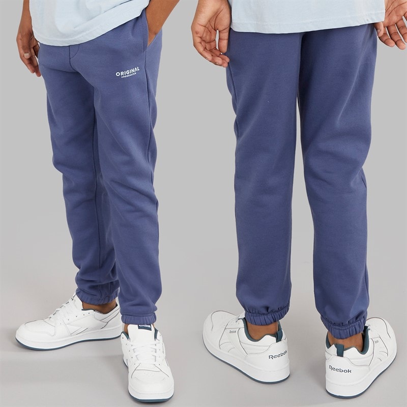 Crosshatch Boys Three Piece Hoodie Sweatshirt T-Shirt And Joggers Set Denim Blue/Ice Blue - Image 3