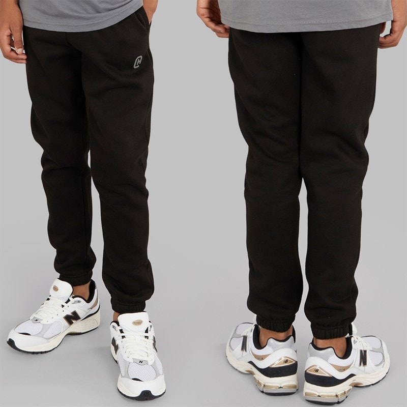 Crosshatch Boys Three Piece Hoodie T-Shirt And Joggers Set Black/Charcoal - Image 3