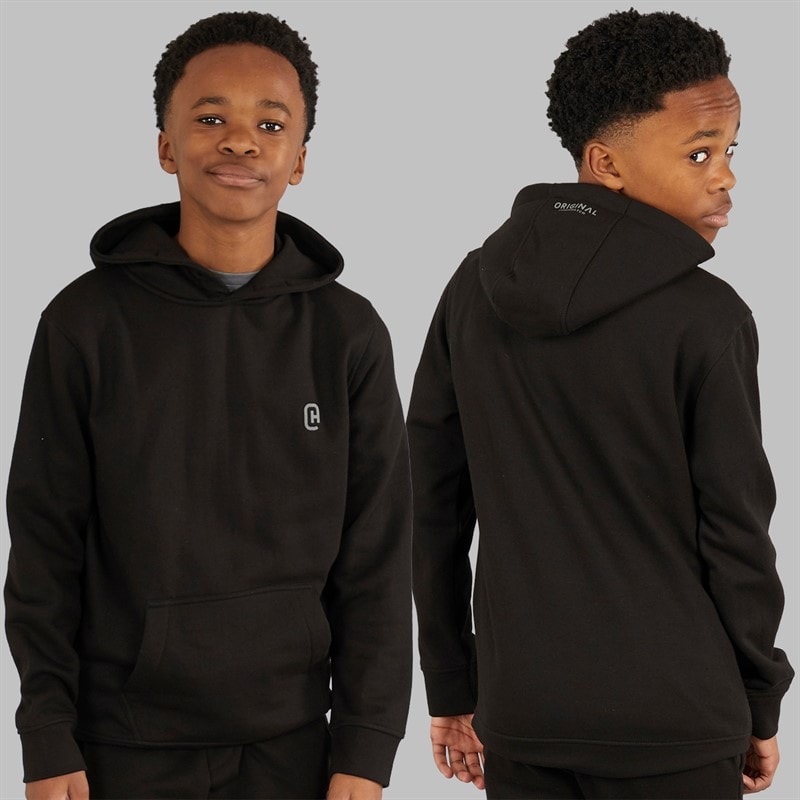 Crosshatch Boys Three Piece Hoodie T-Shirt And Joggers Set Black/Charcoal - Image 4