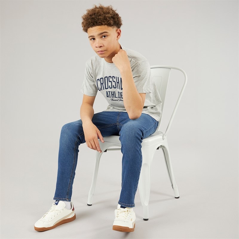 Crosshatch Boys Slim Two Pack Jeans Mid Wash/Black Washed - Image 4