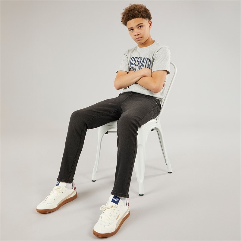 Crosshatch Boys Slim Two Pack Jeans Mid Wash/Black Washed - Image 5