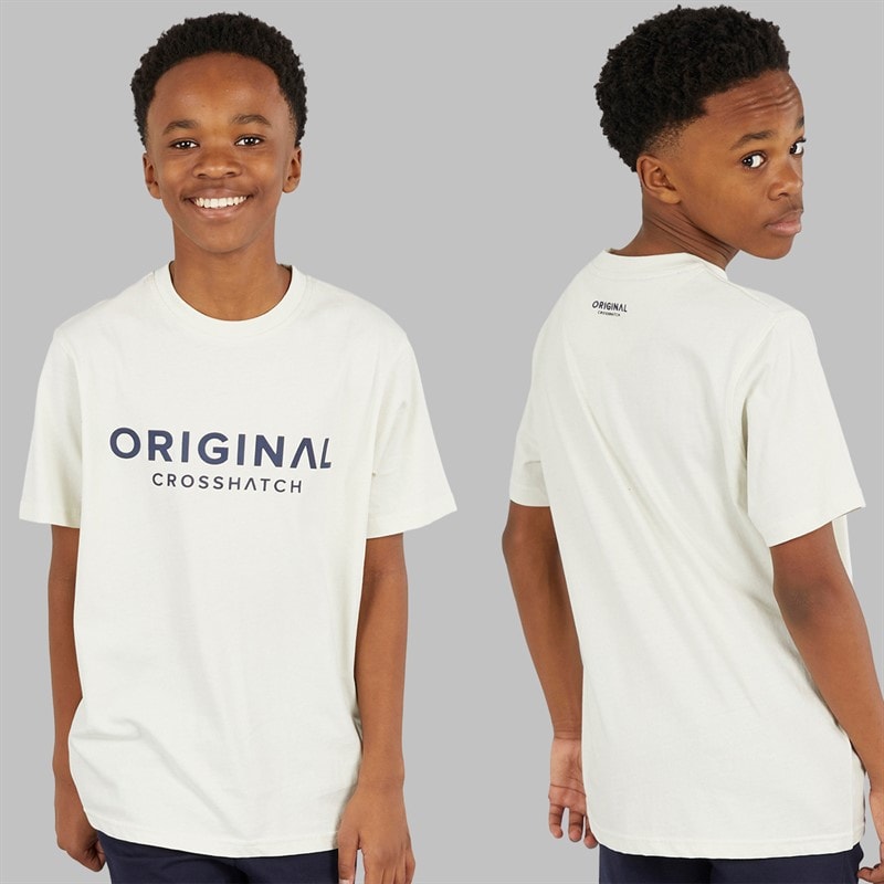 Crosshatch Boys Four Piece Hoodie Sweatshirt T-Shirt And Joggers Set Navy/Off White - Image 2