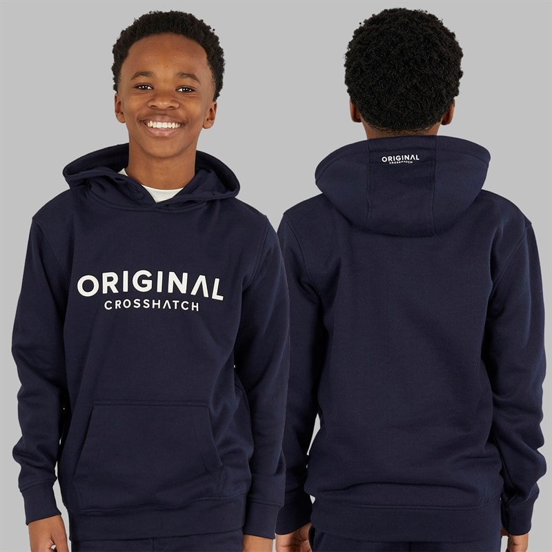 Crosshatch Boys Four Piece Hoodie Sweatshirt T-Shirt And Joggers Set Navy/Off White - Image 5