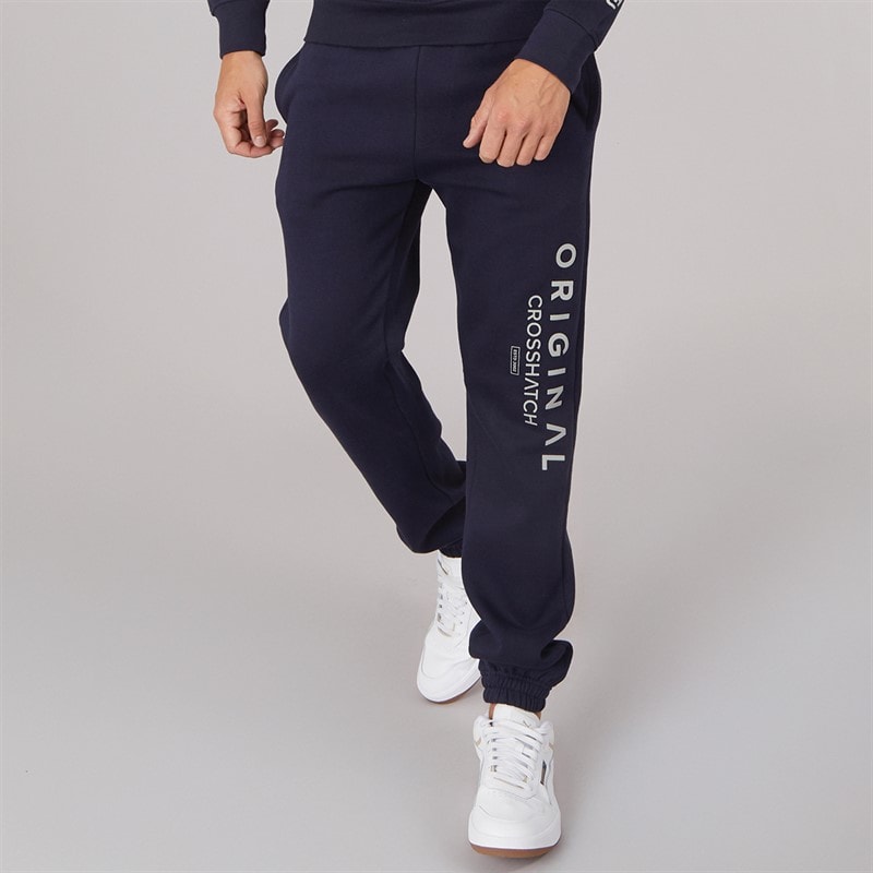 Crosshatch Mens Jamals Joggers Navy - Image 1