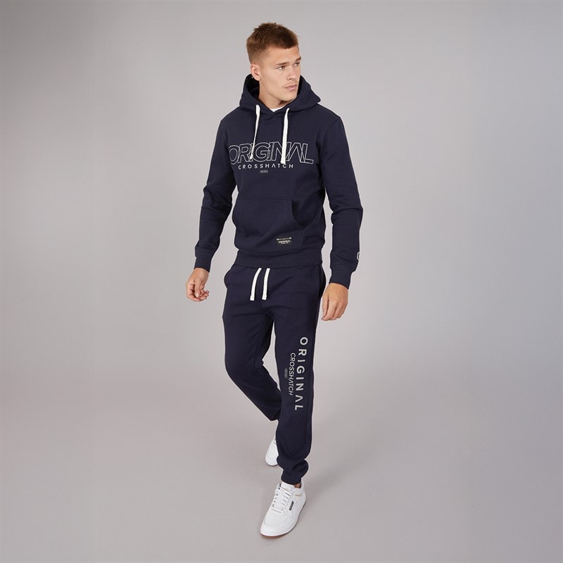 Crosshatch Mens Jamals Joggers Navy - Image 3
