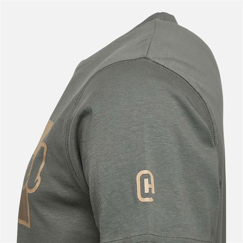 Crosshatch Mens Chevin T-Shirt Olive - Image 3