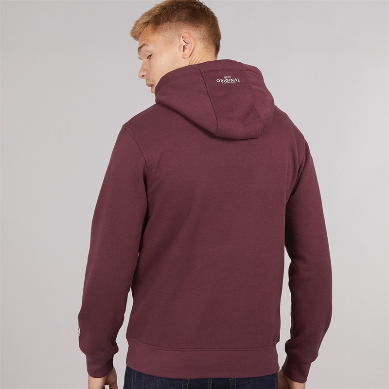 Crosshatch Mens Vintarge Hoodie Raisin - Image 2