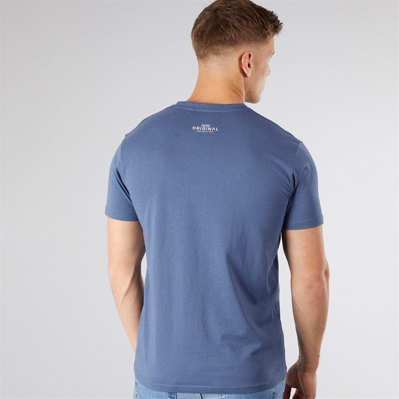 Crosshatch Mens Mappedout T-Shirt Denim - Image 2