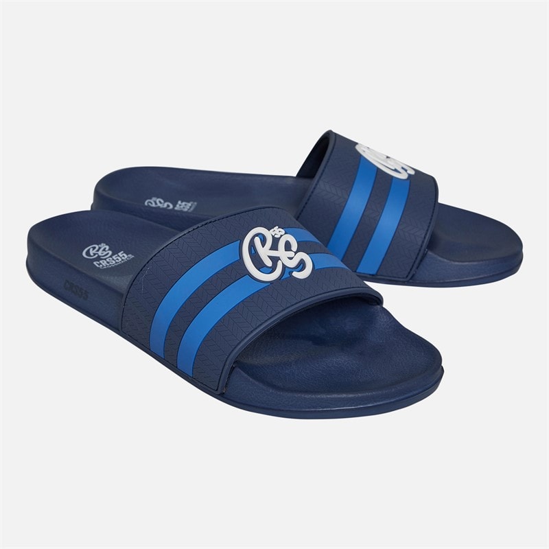 Crosshatch Mens Hamlax Sliders Navy/Blue/White - Image 1