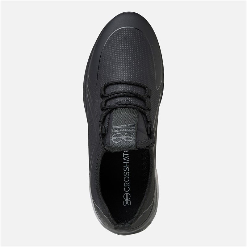 Crosshatch Mens Clarington Trainers Black Mono - Image 4