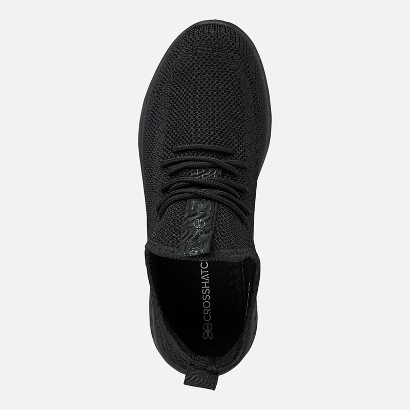 Crosshatch Womens Antioch Trainers Black Mono - Image 4