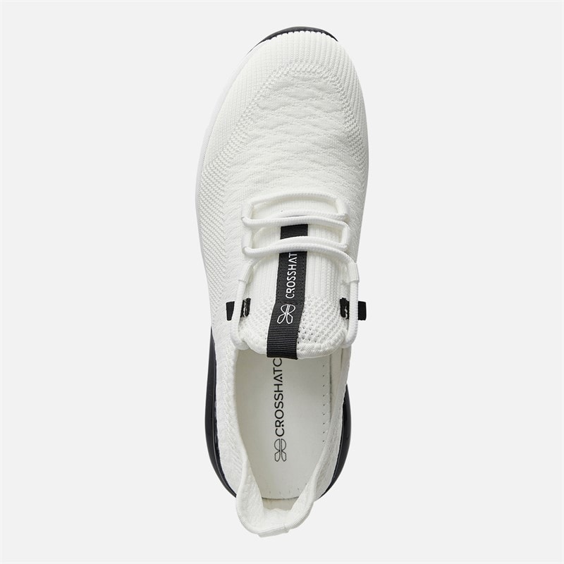 Crosshatch Mens Smitlay Trainers White/Black - Image 4