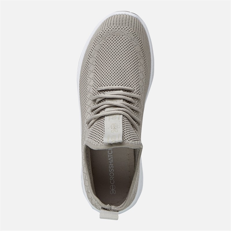 Crosshatch Womens Antioch Trainers Stone - Image 4