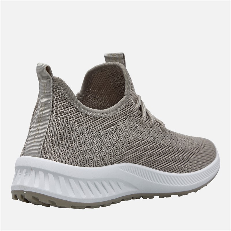 Crosshatch Womens Antioch Trainers Stone - Image 5