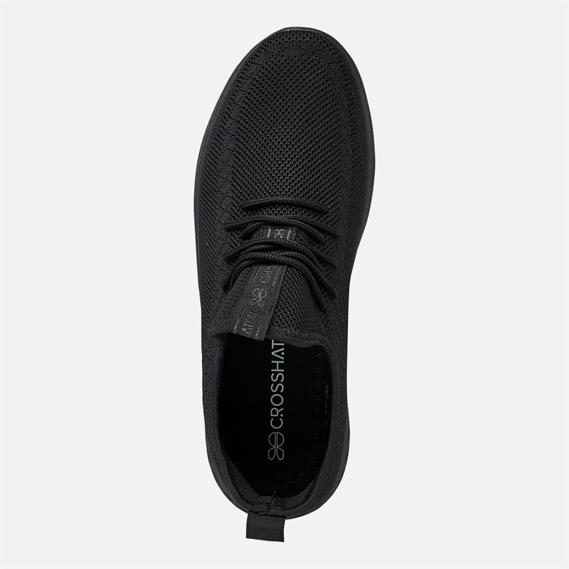 Crosshatch Mens Antioch Trainers Black Mono - Image 4