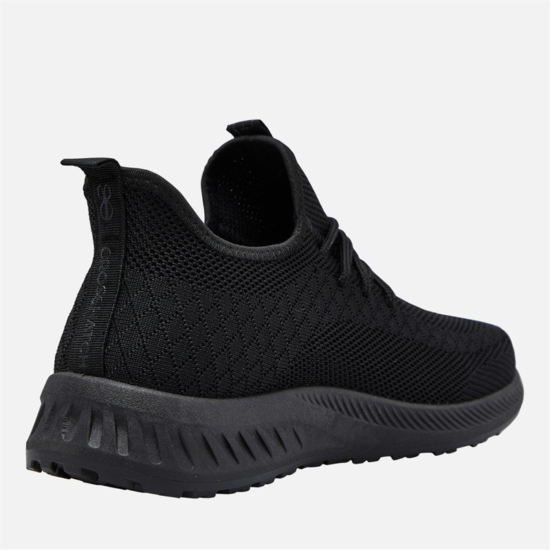 Crosshatch Mens Antioch Trainers Black Mono - Image 5