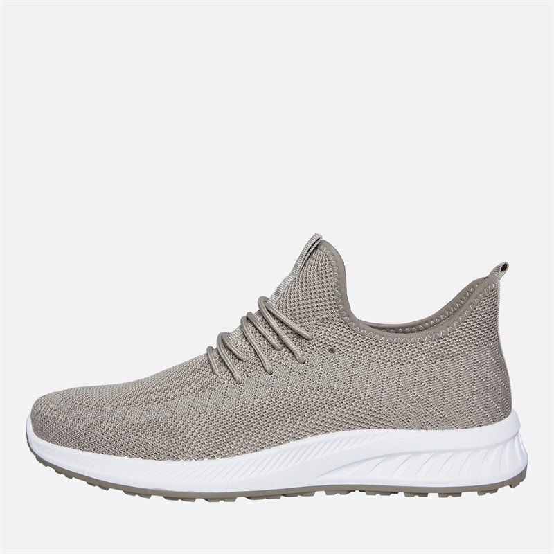 Crosshatch Mens Antioch Trainers Stone