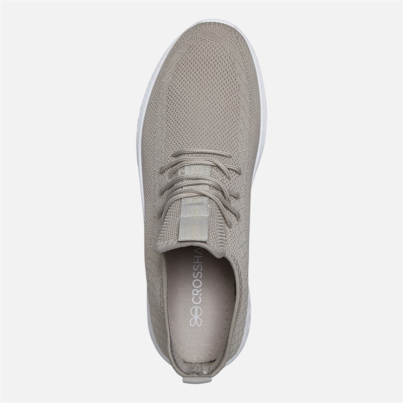 Crosshatch Mens Antioch Trainers Stone - Image 4
