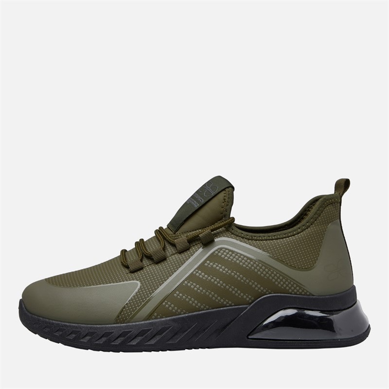 Crosshatch Mens Clarington Trainers Khaki/Black