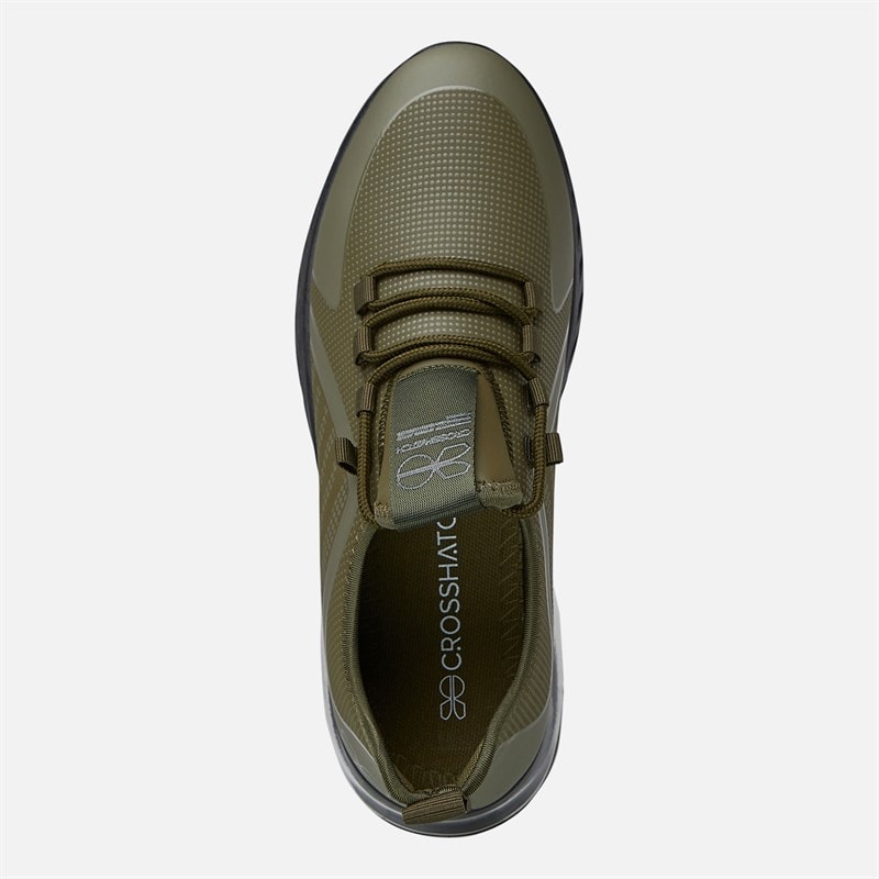 Crosshatch Mens Clarington Trainers Khaki/Black - Image 4
