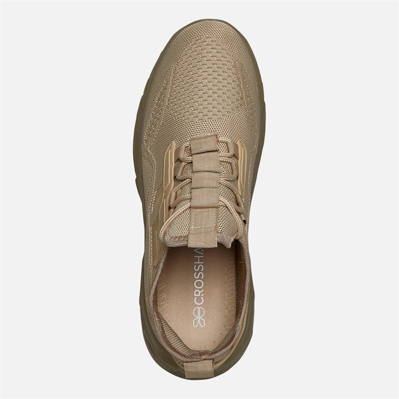 Crosshatch Mens Nantycaws Trainers Stone - Image 4