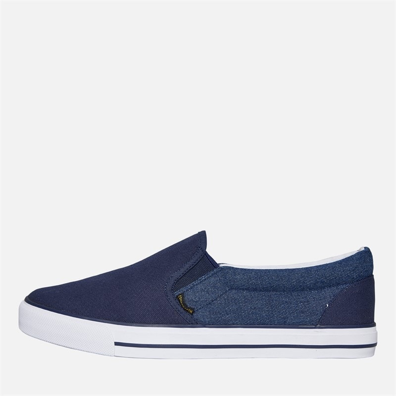 Crosshatch Mens Ramp Slip On Canvas Pumps Navy/Dark Chambray