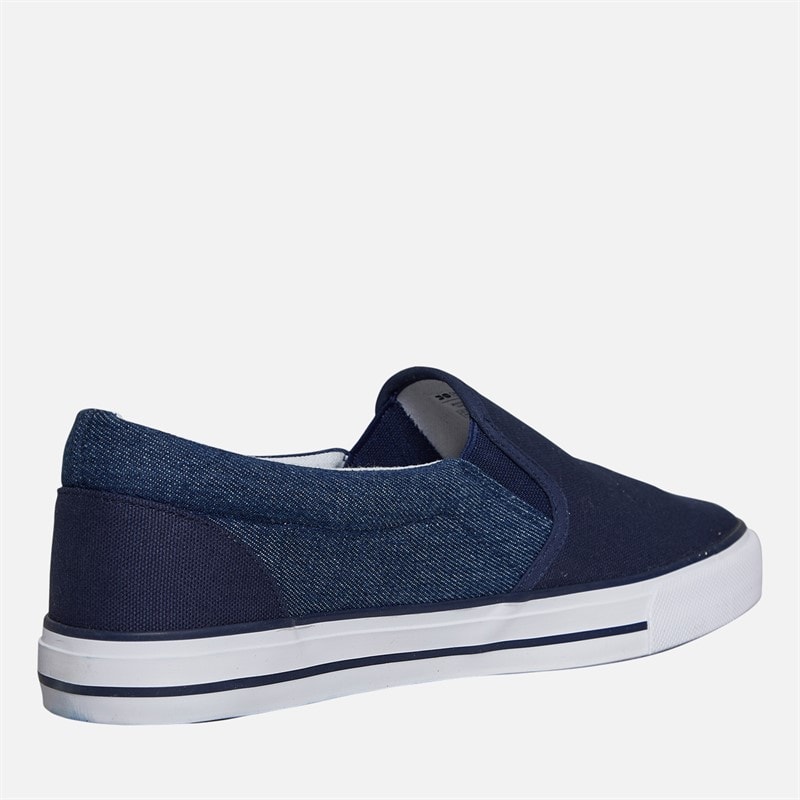 Crosshatch Mens Ramp Slip On Canvas Pumps Navy/Dark Chambray - Image 5