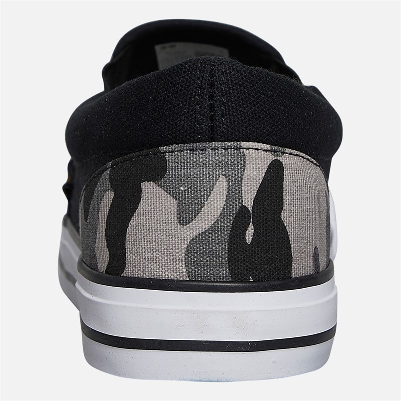 Crosshatch Mens Ramp Slip On Canvas Pumps Black Camo/Black - Image 3