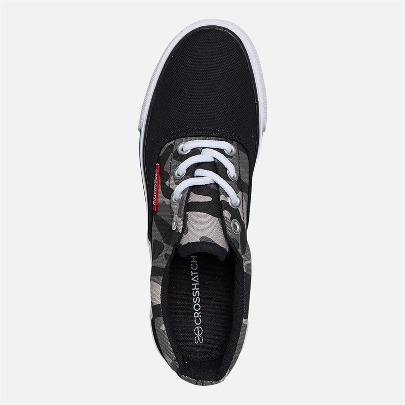 Crosshatch Junior Boys Skywalk Canvas Pumps Black Camo - Image 4