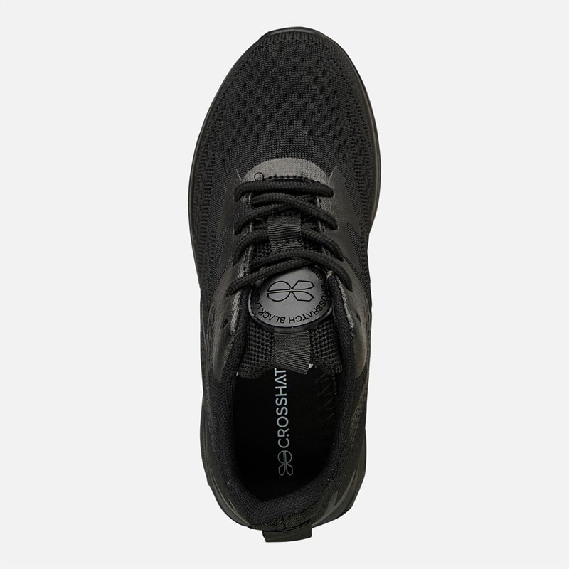 Crosshatch Junior Boys Chiltern Trainers Black Mono - Image 4