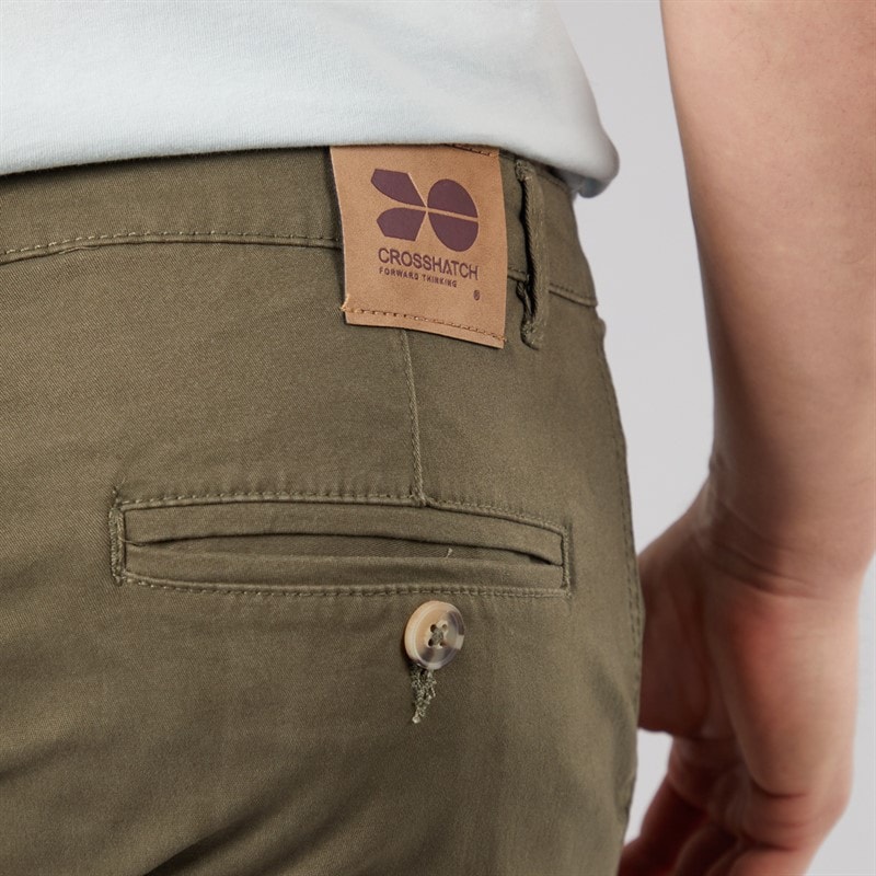 Crosshatch Mens Sinwood Two Pack Chino Shorts Khaki/Black - Image 3