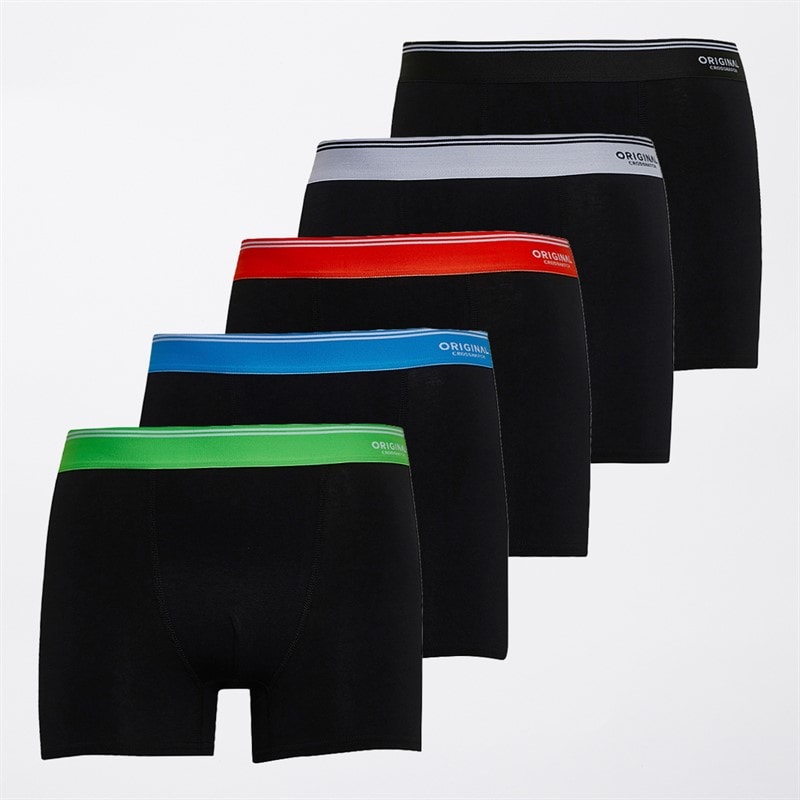 Crosshatch Mens Prismara Five Pack Boxers Black - Image 1